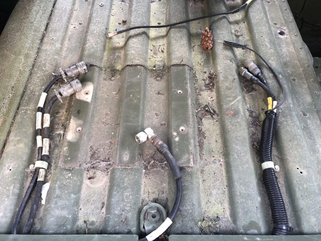 M1097R1 HMMWV after rear radio tray and speaker removal