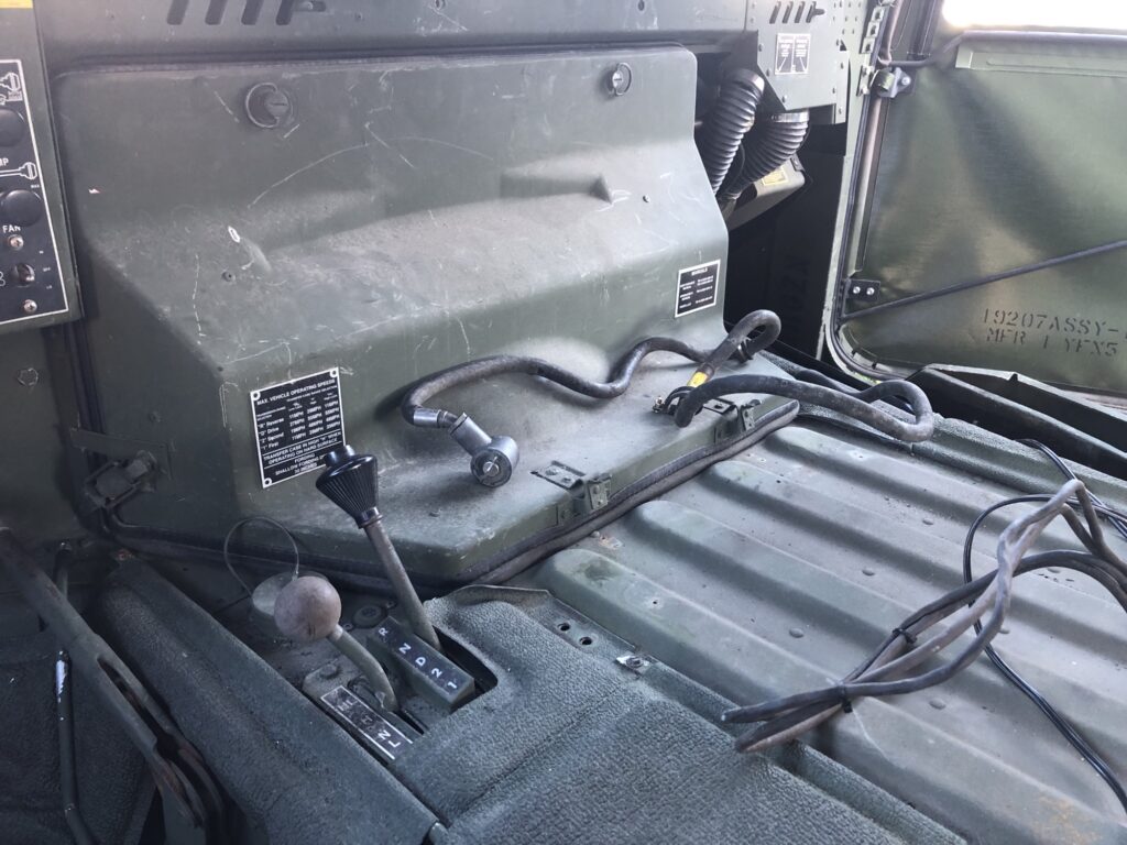 HMMWV M1097R1 front radio tray removed