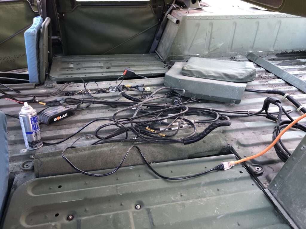 M1097R1 HMMWV rear radio tray and speaker cables