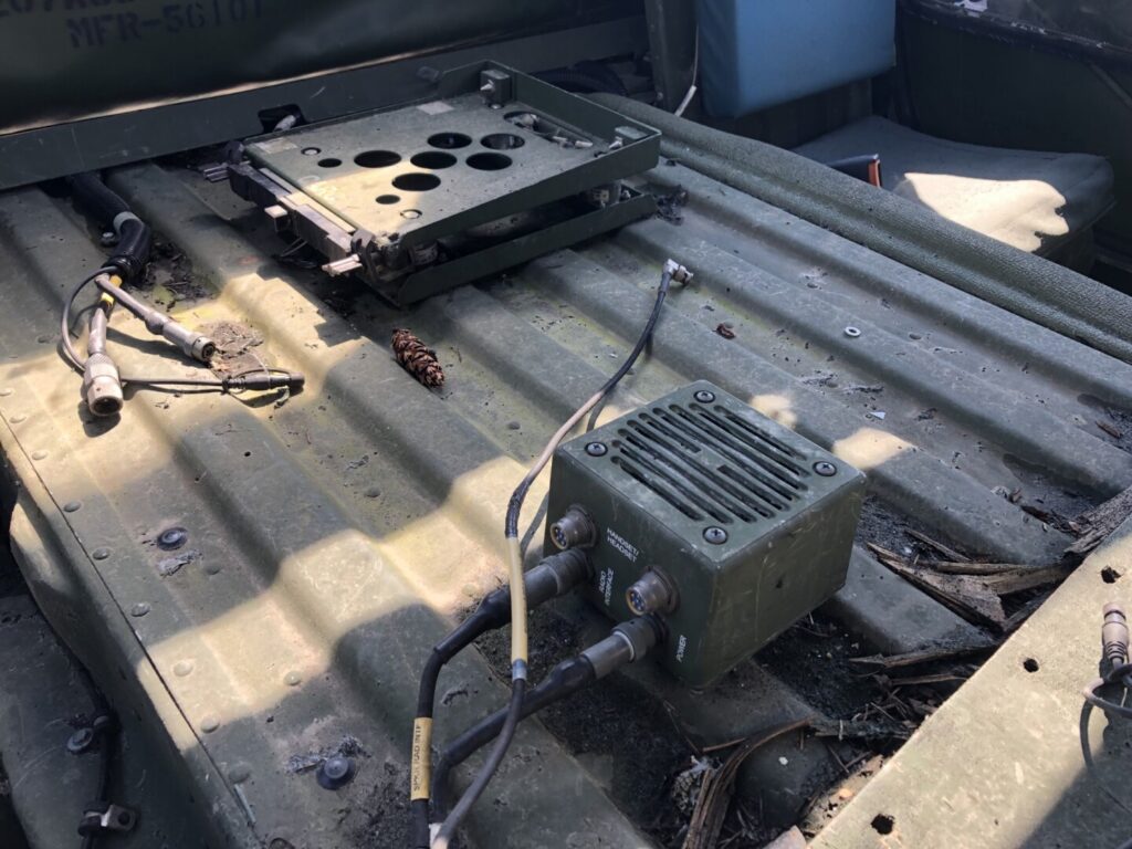 M1097R1 HMMWV rear radio tray and speaker